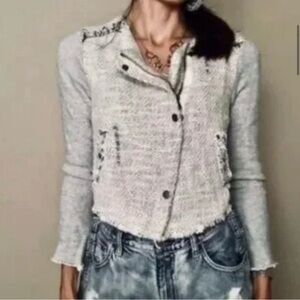 Free People Light Gray Cardigan Sweater
